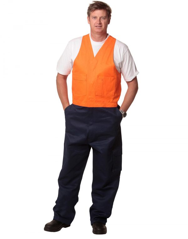 Hi-His Two Tone Men's Cotton Drill Action Back Overall-Regular