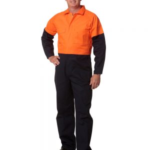 Hi-Vis Two Tone Men's Cotton Drill Coverall-Regular