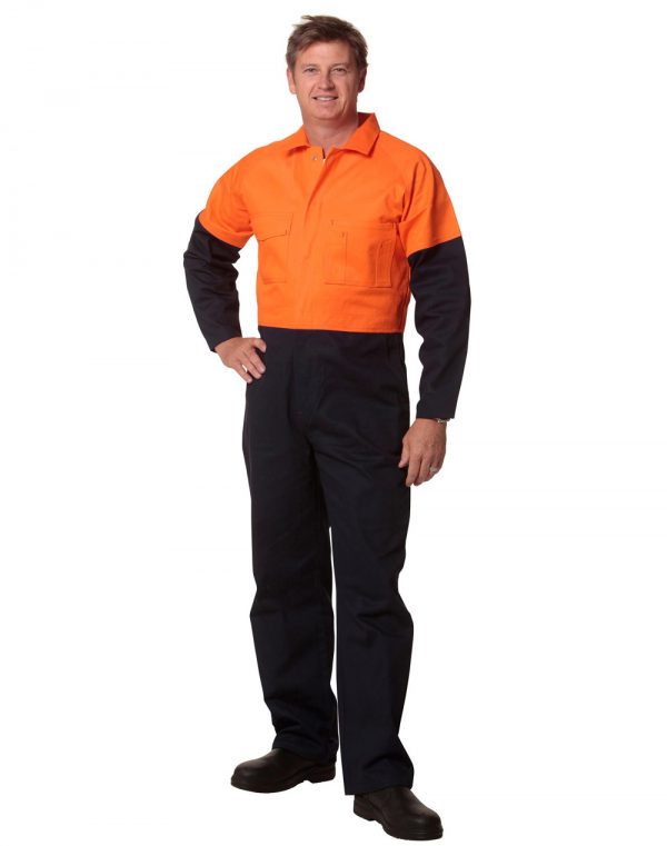 Hi-Vis Two Tone Men's Cotton Drill Coverall-Regular