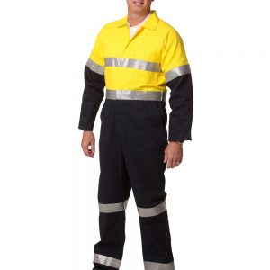 Hi-Vis Men's Light Weight Cotton Coverall with 3M Tape-Regular