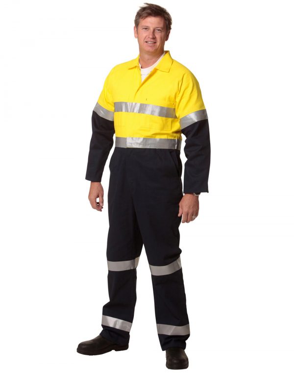 Hi-Vis Men's Light Weight Cotton Coverall with 3M Tape-Regular