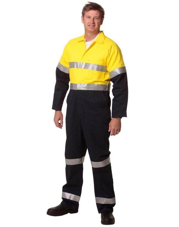 Hi-Vis Men's Light Weight Cotton Coverall with 3M Tape-Regular