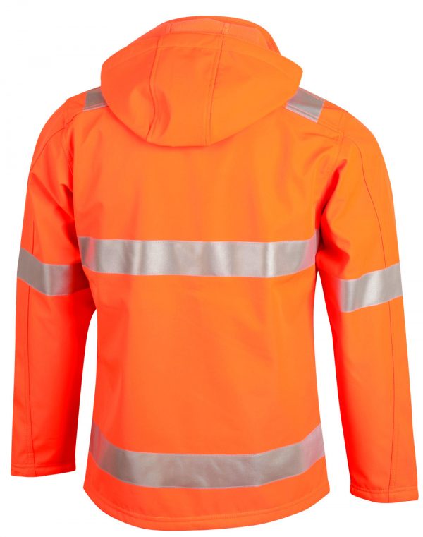 Hi-Vis Softshell Hooded Jacket With 3M Tape