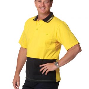 Cotton Jersey Two Tone Safety Polo