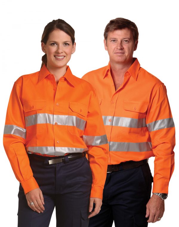 Men's Hi-Vis L/S Drill Shirt With 3M Tapes