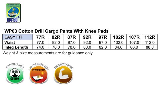 Men's Cotton Drill Pre-shrunk Cargo Pants With Knee Pads