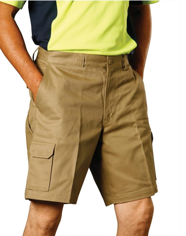 mens hvy cotton pre-shr drill short