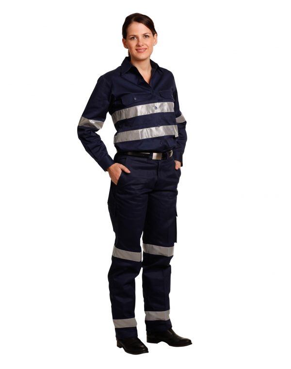 Ladies' Heavy Cotton Pre-Shrunk Drill Pant with 3M Tape