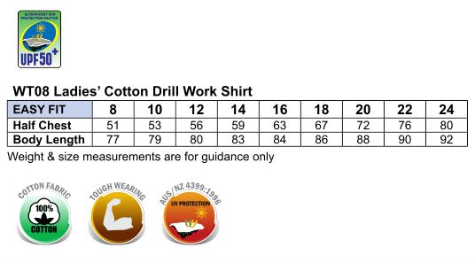 Ladies Cotton Drill Long Sleeves Work Shirt